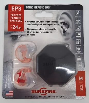 Surefire EP3 Sonic Defenders | Filtered Flanged Earplugs • $14.95