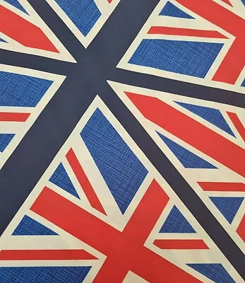 CLEARANCE: Bunting Fabric Union Jack Panel - Makower 100% Craft Quilting Sewing • £7.95