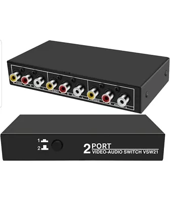RCA Switch 2 In 1 Out Composite Video L/R Audio Selector Box 2X1 2-Way Switcher • £16.99