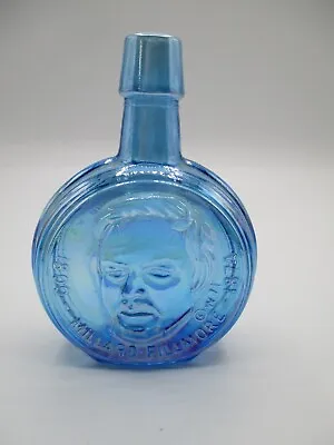$4.99 • Buy Wheaton Mini Presidential Bottle, Blue Carnival Glass, Millard Fillmore,  1971