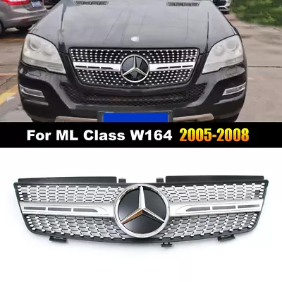 For Mercedes Benz W164 ML320 ML350 ML500 2005-2008 Diamond Grill W/Emblem Grille • $77.31