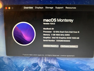 £106 • Buy Apple MacBook Air 13.3  (128GB SSD, Intel Core I5 2nd Gen., 1.6 GHz, 4GB) Laptop
