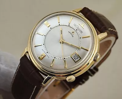 Vintage Lecoultre Memovox Date Alarm Bumper-automatic 14k Gold 38mm 1960s • $4300