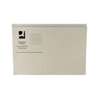 Q-Connect Square Cut Folder (100 PACK) Mediumweight 250gsm Foolscap Buff KF01190 • £17.99