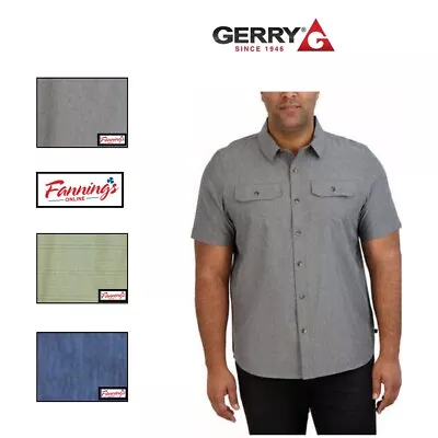 Gerry Men's Short Sleeve Woven Shirt 40+ UPF Quick Dry E51 • $15.95