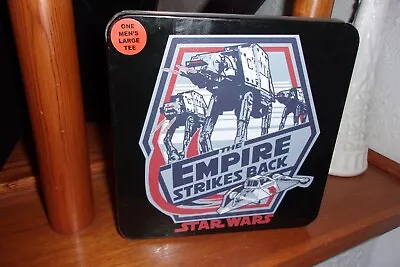 $12 • Buy Star Wars Fifth Sun  Empire Strikes Back  Large Blue/grey T Shirt Sealed In Tin