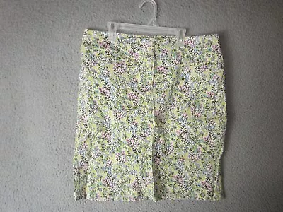 J. Jill Women's Skirt Green Blue Pink Live-in Chino Size 10 Cotton Used • $12.99