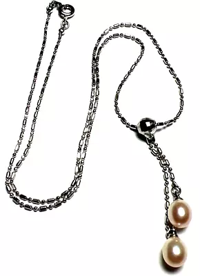 Gorgeous Double Dangle Pearl Pendant Necklace 16  Sparkle Bead Ball • $187