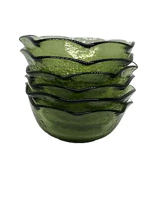 Vintage Avocado Green Dessert Bowls Set Of 6 • $30