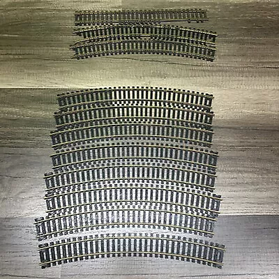 Atlas Snap Track 18 R Curved H/O Train Tracks 9  Actual 8 Pieces + 3 VTG Brass • $4