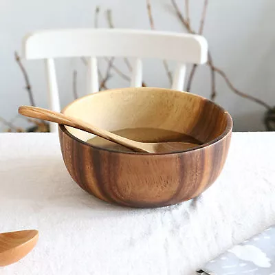 Wooden Bowl Smooth Surface Safe Japanese Practical Wooden Soup Bowl Compact • $11.19