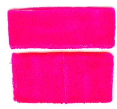 # 80s Workout Headband And Wristband Set 1980s Costume Set Hot Pink • $4.99