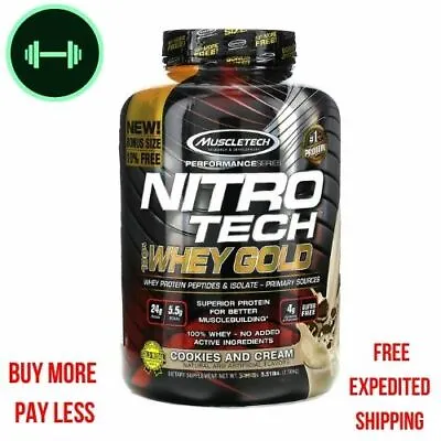 Muscletech Nitro Tech 100% Whey Gold Cookies And Cream 5 Lbs  NEW LOOK • $78.40