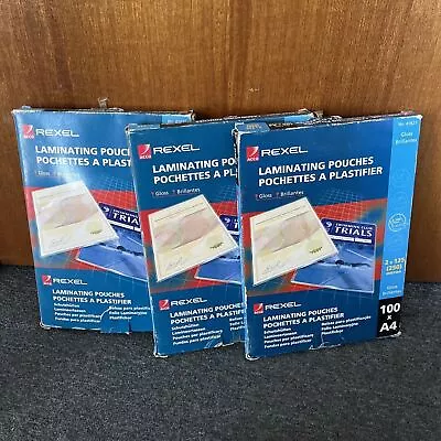 £37.80 • Buy *New* 3x Laminating Pouch A4 125 Micron Pack 100 Gloss 41623 Rexel