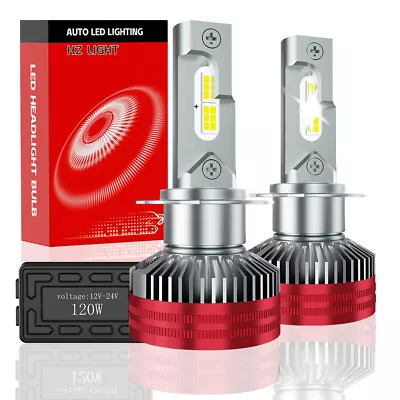 H4 LED Headlight Bulbs HZ High Low Beam Super Bright 6700K 40000Lumens 120W X2 • $35.99