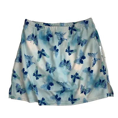 Vintage Y2K Fiorlini Butterfly Print Skirt Skort Small Blue Fairycore Angelcore • $24.95