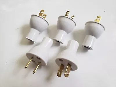 5 Pack Round Vintage Antique WHITE Electrical Plug Lamp Cord Fan Steampunk  • $16.99