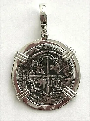 ATOCHA Coin Pendant 4 Reale Sterling Silver Frame Treasure Coin Jewelry • $182.33