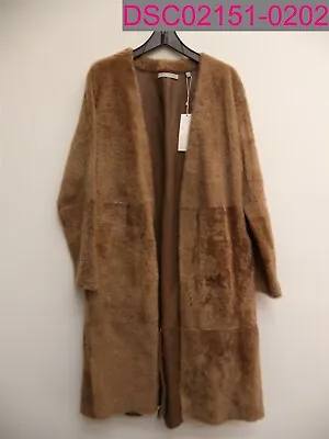 NWT-Vince Women's Belted Shearling Long Coat Camel V535191108 Large • $2450