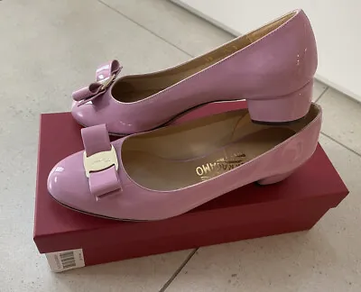 Authentic Salvatore Ferragamo Vara Shoes Lilac Size 7.5  • $500