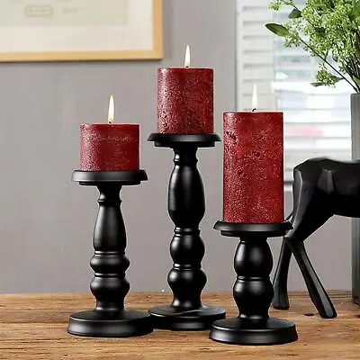 £17.29 • Buy Black Retro Iron Chandelier Pillar Candle Holder For LED Pillar Candles