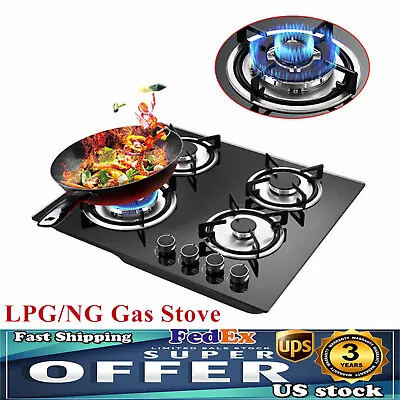 4 Burners Built-in Stove Propane GAS LPG/NG Gas Stove Gas Cook Top Countertop US • $157.70