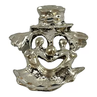 Vintage Sterling Silver Happy Hobo Circus Clown Charm Pendant Top Hat 925 • $19.99