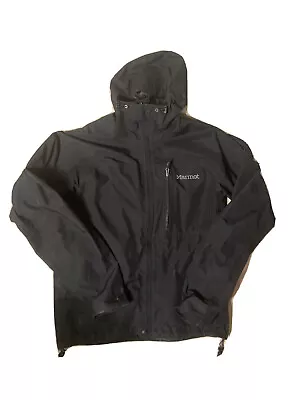 Men’s Marmot GORE-TEX Minimalist Hooded Paclite Waterproof Black Jacket Rain S • $80