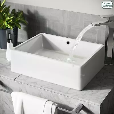 510 Mm Counter Top Basin Rectangle Cloakroom Bathroom Wash Sink | Leven • £53.99