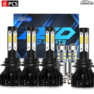 LED Headlights Kits Bulbs 9005/High 9006/Low Beam + H3/Fog Lamp Xenon White Kits • $66.65