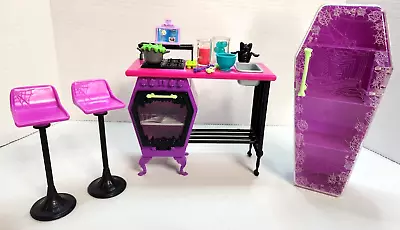 MONSTER HIGH Home Ick Classroom Furniture Set Refrigerator Stove Chairs For Doll • $21.99