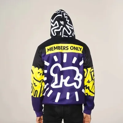 NEW Members Only Keith Haring Windbreaker Jacket Multicolor Size Large Pullover • $47.88