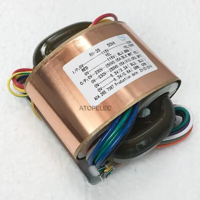 115V/230V 50W R-Core Shielded Transformer 250V 6.3V For Amplifier Preamp AMP • $44.55