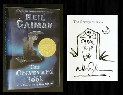 $145 • Buy NEIL GAIMAN SIGNED The Graveyard Book With Fantastic Doodle!