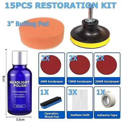 Car Headlight Lens Restoration Repair Kit Polishing Cleaner Cleaning Tools Clean • $9.95