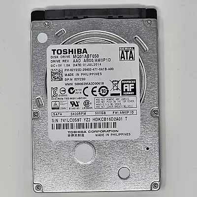 Toshiba 500GB 2.5  SATA LAPTOP 5400RPM MQ01ABF050 MQ01ABD050V A/V HDD PS3 PS4 • £14.95