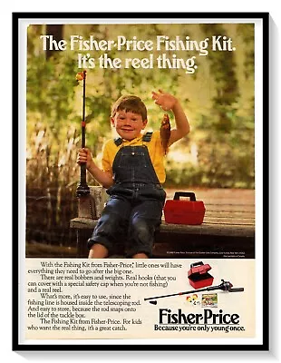 Fisher-Price Fishing Kit Print Ad Vintage 1989 Magazine Toy Advertisement Art • $7.76