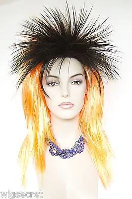 Punk Spikey Shag Style Medium Long Straight Fun Color Flamboyant Costume Wigs • $40.99