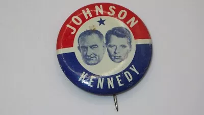 1964 Lyndon Johnson & Bobby Kennedy 1 1/8  President-Senate Campaign Pin Button • $2.99