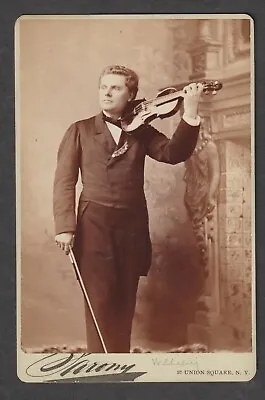 Rare AUGUST WILHELMJ Virtuoso VIOLINIST Cabinet Card Antique Photo Violin German • $59.99