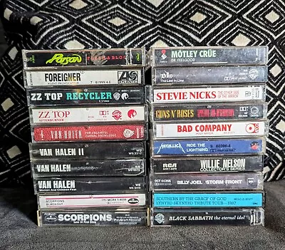 Lot Of 20 Used Metal Hard Rock Classic Rock Cassette Tapes 70s 80s 90s • $23.50