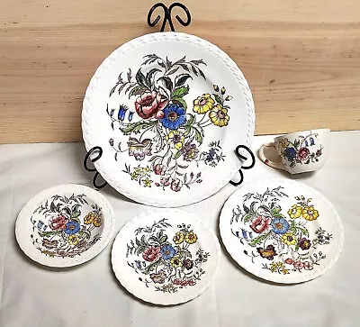 Vernon Kilns May Flower Plate Set & Cup Hand Painted Fine China Art Pottery  • $45