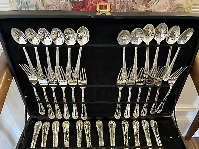 Vintage W.M. Rogers ENCHANTED ROSE Silverplated Flatware/silverware- 48 Piece • $205