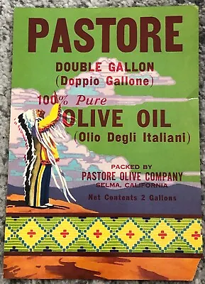 Olive Oil Label Vintage Original For Can Double Gallen Pastore California NOS • $9.52