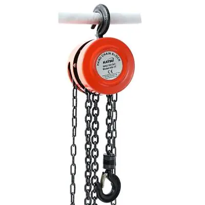 181741 1 Ton 2.5M Chain Block Hoist Garage Car Engine Heavy Load Lifting Tool CE • £38.99