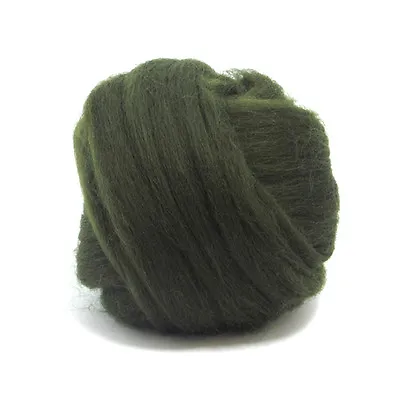 100g Dyed Merino Wool Top Moss Dark Green Dreads Needle Spinning Felting Roving • £6.99