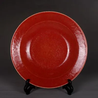 9.2  Collect Chinese Jingdezhen Porcelain Red Glaze Qing Dynasty Plate • $108