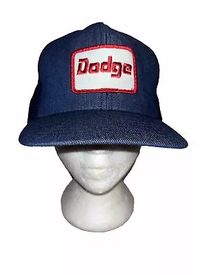 Vintage Made In USA Dodge Denim Mesh SnapBack Hat • $29.99