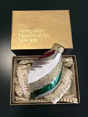 Metropolitan Museum Of Art Blown Glass Ornament W/Box Red Green White Gold 5  • $19.99