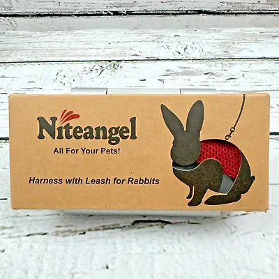 Niteangel Adjustable Soft Harness With Elastic Leash For Rabbits (L Red) NOB • $8.99